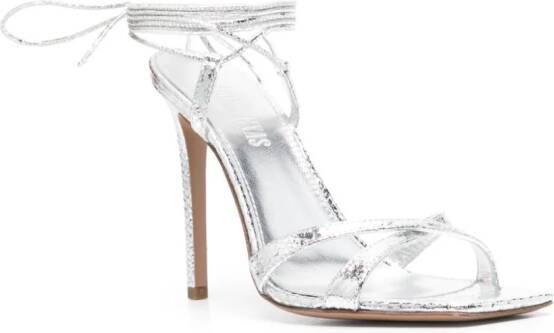 Paris Texas 105mm leather sandals Silver