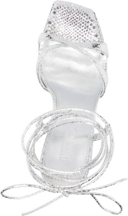 Paris Texas 105mm leather sandals Silver