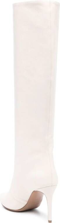 Paris Texas 85mm Stiletto leather boots White