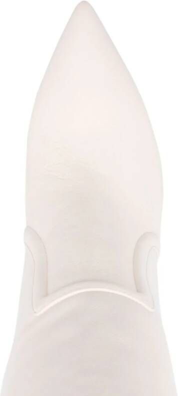 Paris Texas 85mm Stiletto leather boots White