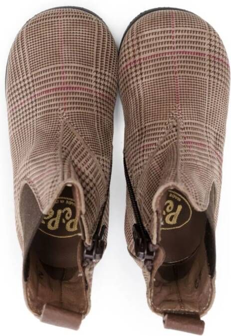 Pèpè mix-print leather boots Brown