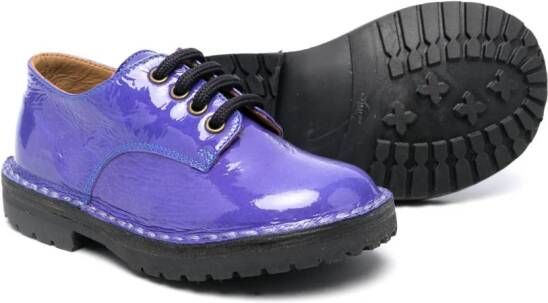 Pèpè patent-finish lace-up brogues Blue