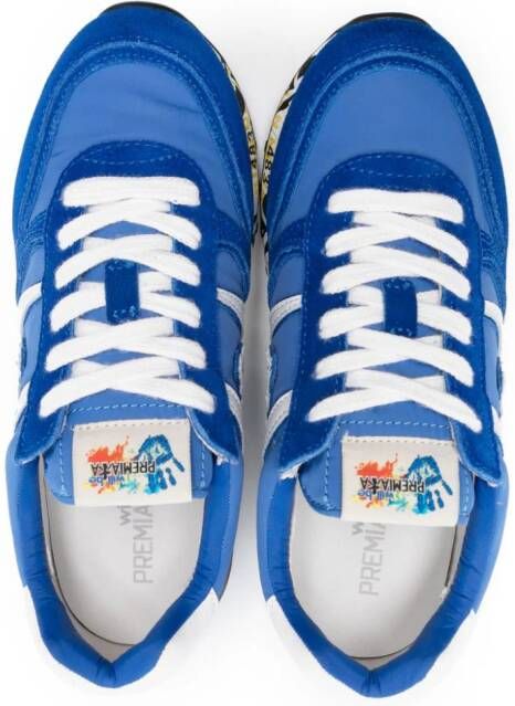 Premiata Kids Skyb 8001B logo-patch sneakers Blue