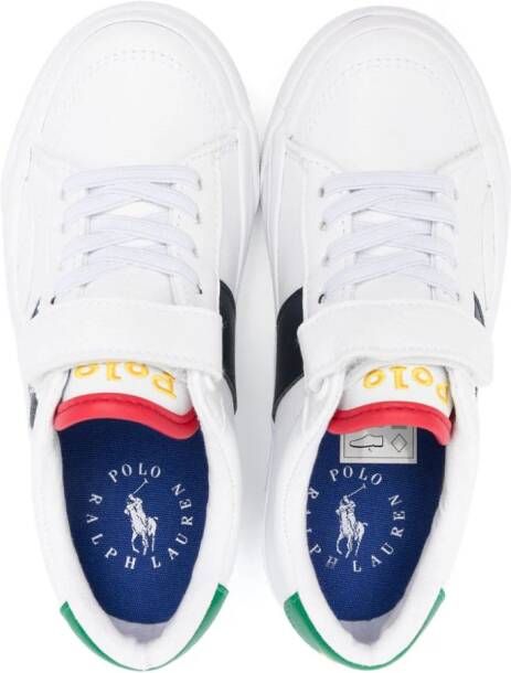 POLO RALPH LAUREN KIDS Polo-Pony-motif panelled sneakers White