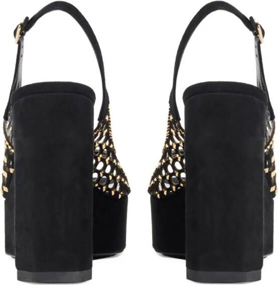 René Caovilla 125mm crystal-embellished sandals Black