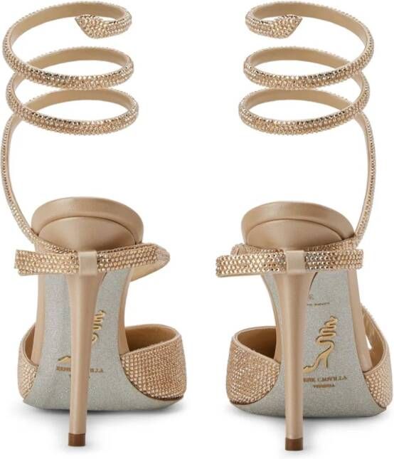 René Caovilla Margot rhinestone-embellished pumps Gold