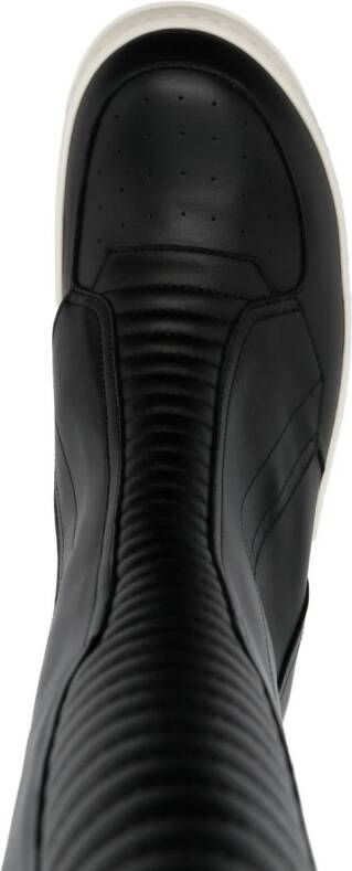 Rick Owens round-toe leather boots Black