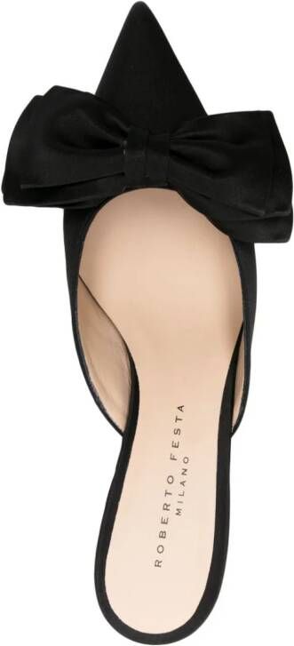 Roberto Festa Solis 50mm bow-embellished mules Black