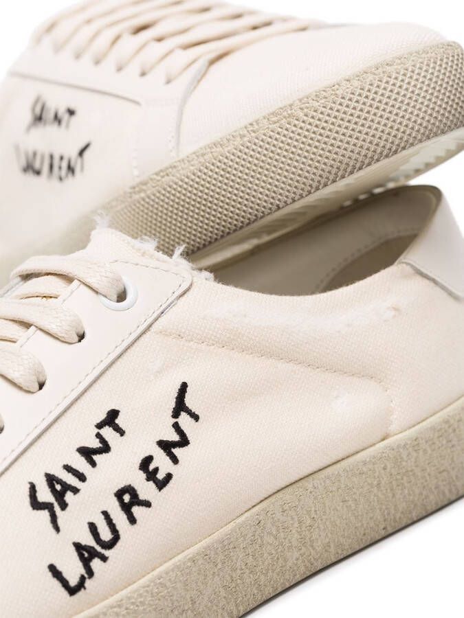 Saint Laurent Court Classic canvas sneakers Neutrals - Picture 4