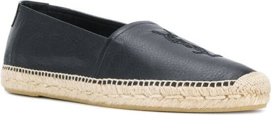 Saint Laurent embroidered monogram espadrilles Black - Picture 1