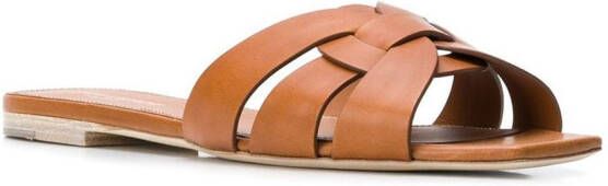 Saint Laurent Tribute flat sandals Brown - Picture 1