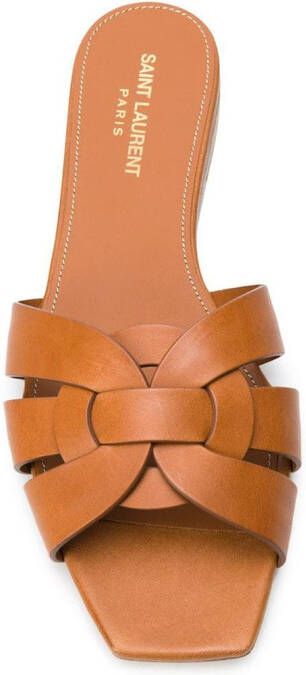 Saint Laurent Tribute flat sandals Brown - Picture 3