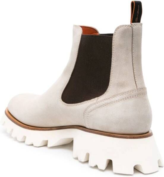 Santoni chunky suede Chelsea boots Neutrals