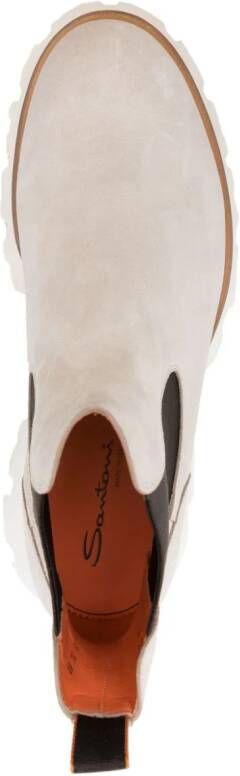 Santoni chunky suede Chelsea boots Neutrals