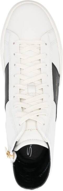 Santoni logo-lettering high-top sneakers White