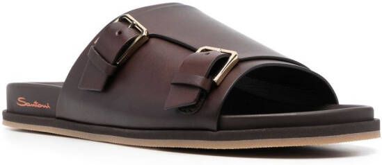 Santoni Doctor -Gort50 leather slides Brown