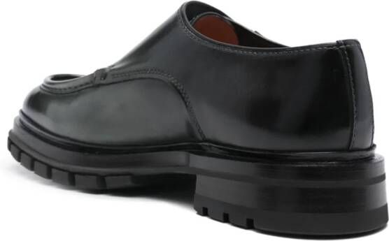 Santoni double-buckle leather loafers Green