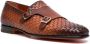 Santoni double-monk strap woven shoes Brown - Thumbnail 2