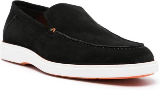 Santoni Drain suede loafers Black