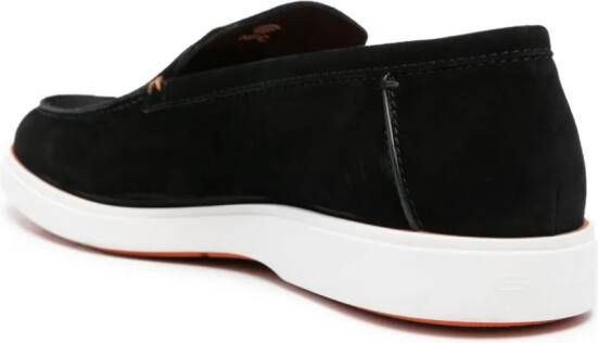 Santoni Drain suede loafers Black