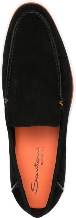 Santoni Drain suede loafers Black