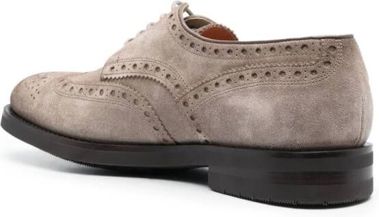 Santoni Emil perforated-detail leather brogues Neutrals