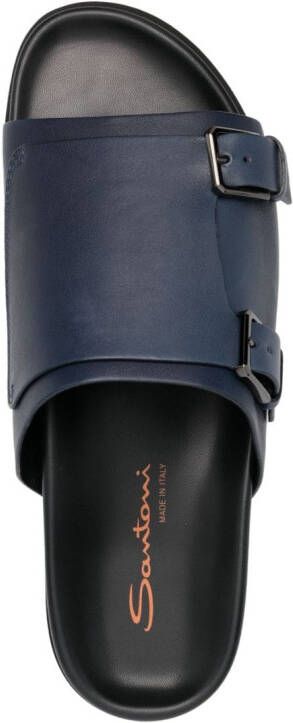 Santoni flat leather sandals Blue