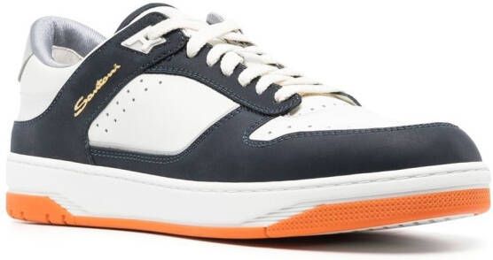 Santoni Goran panelled leather sneakers White