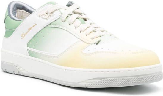 Santoni gradient-effect lace-up sneakers White