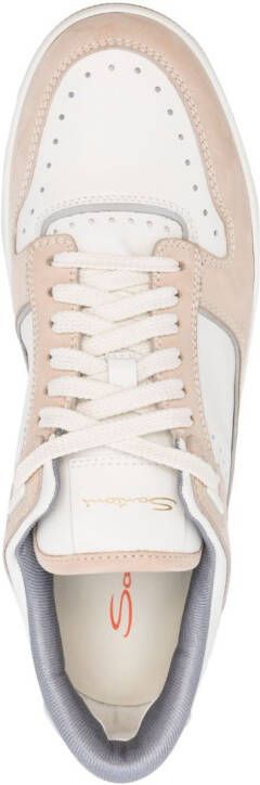 Santoni Haniel panelled leather sneakers White