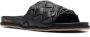 Santoni interwoven-design calf-leather slides Black - Thumbnail 2