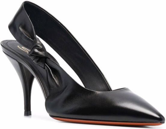 Santoni 100mm slingback pumps Black