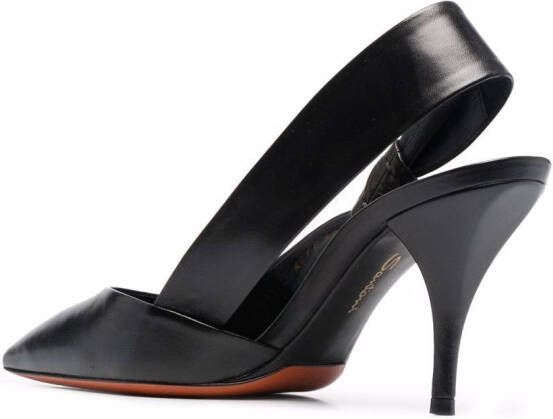 Santoni 100mm slingback pumps Black