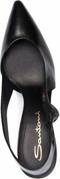 Santoni 100mm slingback pumps Black