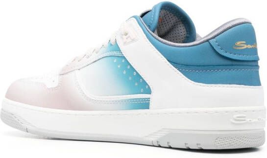 Santoni lace-up leather sneakers Pink