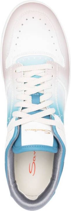 Santoni lace-up leather sneakers Pink