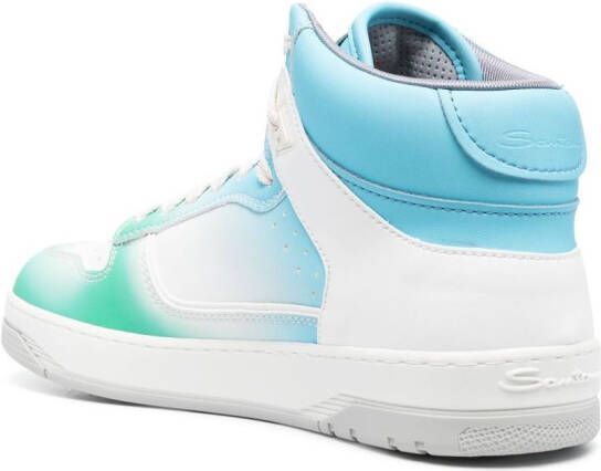 Santoni logo-print hi-top sneakers Green