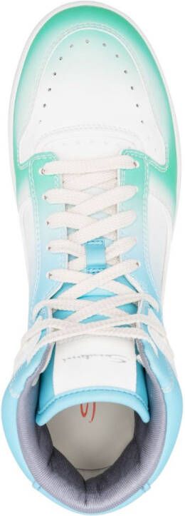 Santoni logo-print hi-top sneakers Green