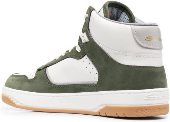 Santoni logo-print hi-top sneakers White