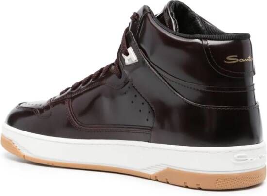 Santoni logo-print high-shine finish sneakers Purple