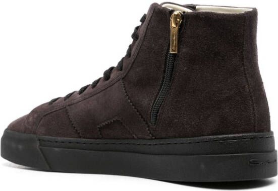 Santoni logo-print suede sneakers Grey