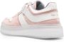 Santoni panelled leather sneakers Pink - Thumbnail 3