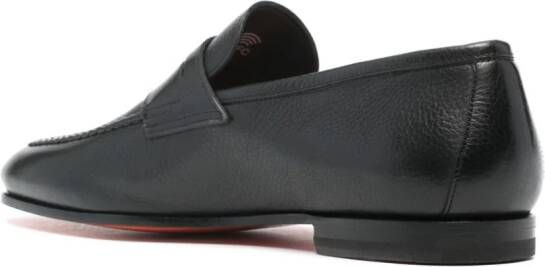 Santoni penny-slot leather loafers Black