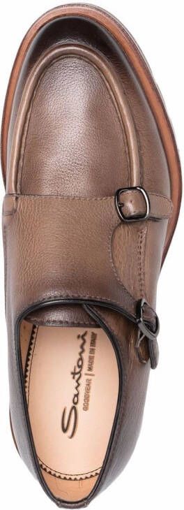 Santoni side buckle-detail shoes Brown