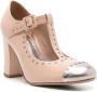 Sarah Chofakian Gabrielle 75mm perforated leather pumps Neutrals - Thumbnail 1