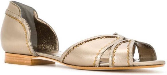 Sarah Chofakian metallic flat sandals Grey - Picture 1