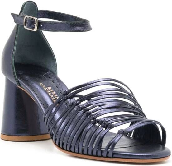 Sarah Chofakian Thiomphe metallic leather sandals Blue