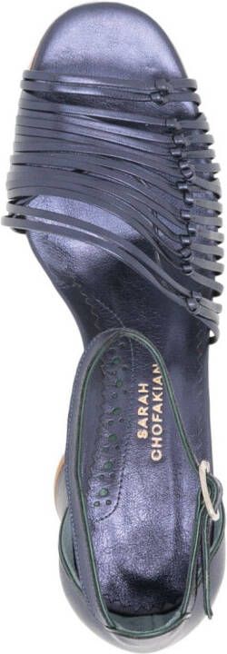 Sarah Chofakian Thiomphe metallic leather sandals Blue
