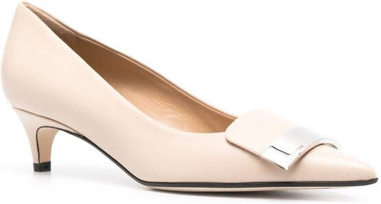 Sergio Rossi sr1 45mm plaque-embellished pumps Neutrals