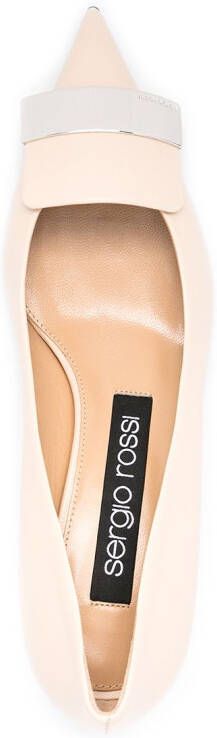 Sergio Rossi sr1 45mm plaque-embellished pumps Neutrals
